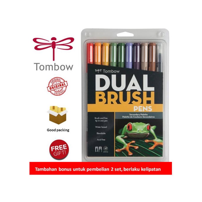 

(BISA COD) Tombow Dual Brush Pen ABT, Secondary Palette, set 10 colors SALE Kode 290