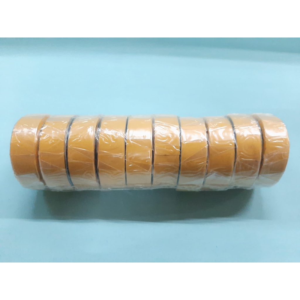 

Gold Tape Solasi Listrik PVC warna KUNING isi 10 rol isolasi listrik perekat solasi