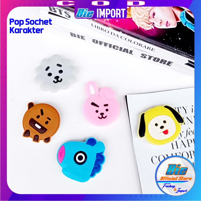 Pop Socket Karakter BTS Korean STyle Impor Best Seller