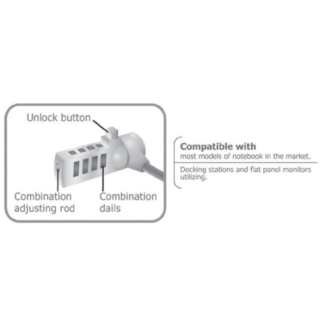 Kabel Pengunci Laptop Rantai note book SECURITY LOCK Password 61921