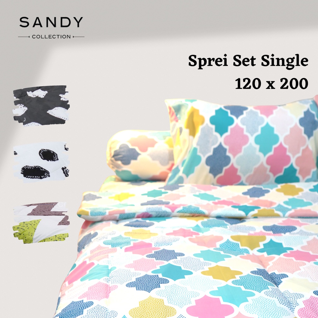 Sprei Set Festivo Ukuran 120x200 Microfiber Motif Minimalis Aesthetic Single Tinggi 20cm