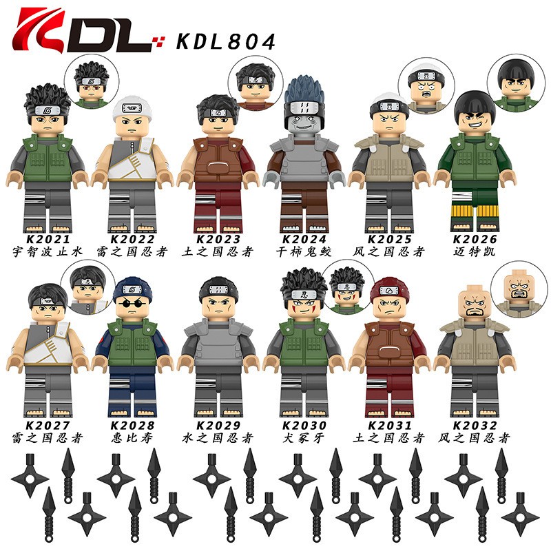 12pcs Naruto Minifigures Ninkai Taisen Mainan Komik Blok Bangunan Ninja KDL804