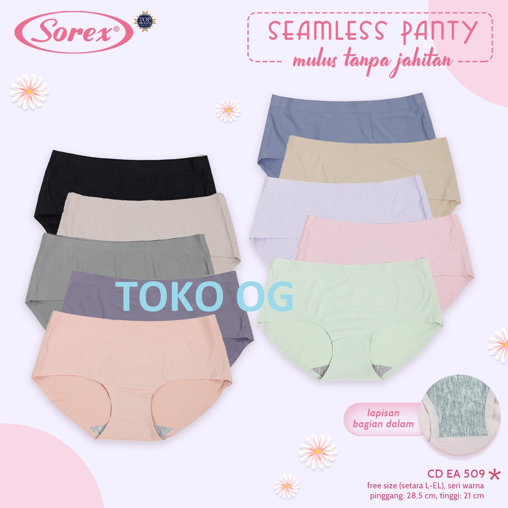 CELANA DALAM SEAMLESS WANITA TANPA JAHITAN SOREX EA 509 ; EA 510 ; CD PREMIUM QUALITY