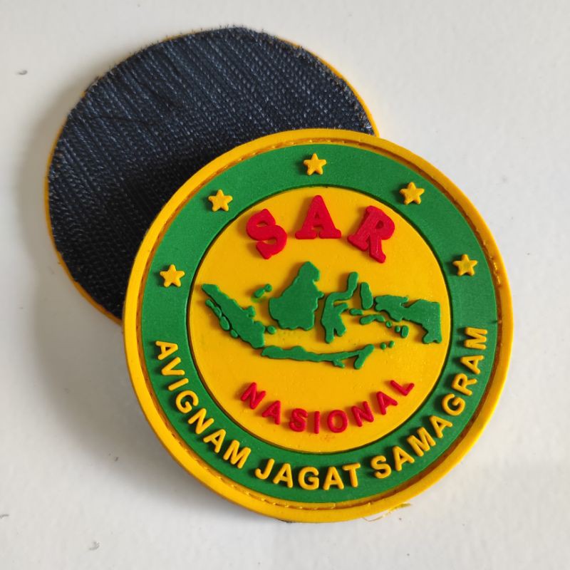 PATCH RUBBER LOGO SAR NASIONAL BULAT/TIMSAR/TEMPELAN EMBLEM KARET VELCRO