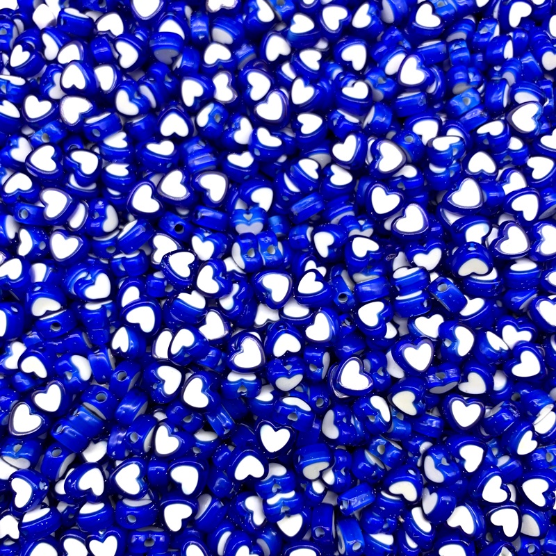 50pcs / Lot Manik-Manik Akrilik Bentuk Hati Warna Biru Royal Ukuran 8mm Untuk Membuat Perhiasan Diy