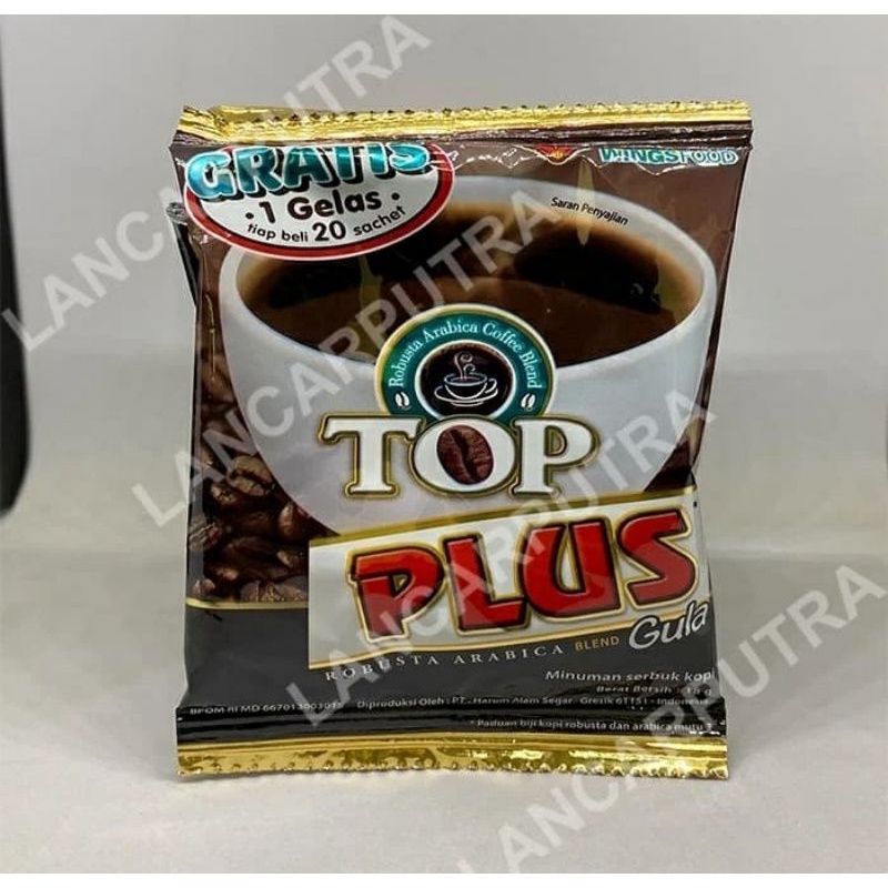 

Kopi Top plus gula 1 renceng isi 10 sachet kopi hitam hemat harga per 1pcs