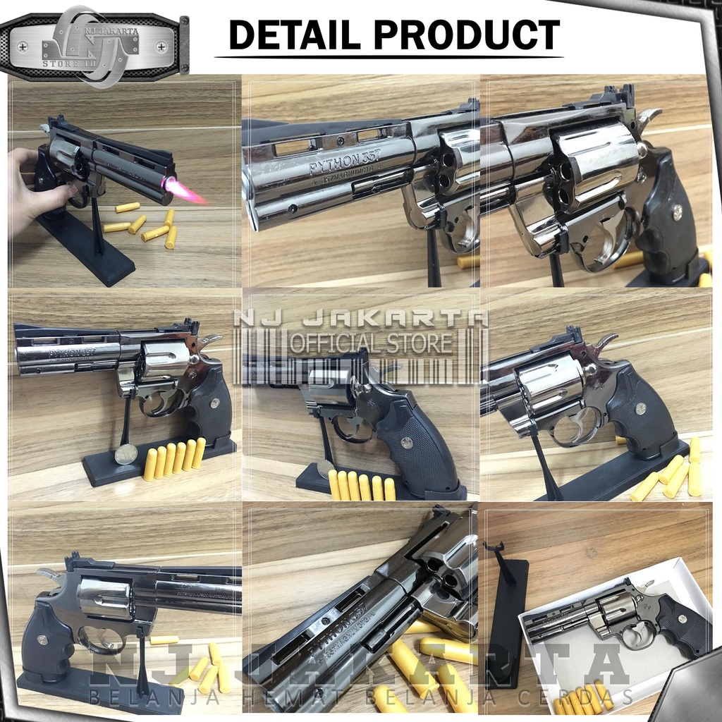 Murah Banget!! KOREK API PISTOL MANCIS LIGHTER FREE STAND PAJANGAN 357-1