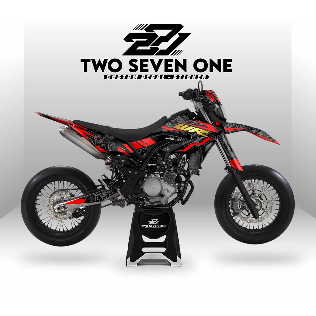 DECAL YAMAHA WR 155 FULL BODY/SUPERGLOSSY/PREMIUM/CUSTOM/VARIASI MERAH HITAM MOTIF