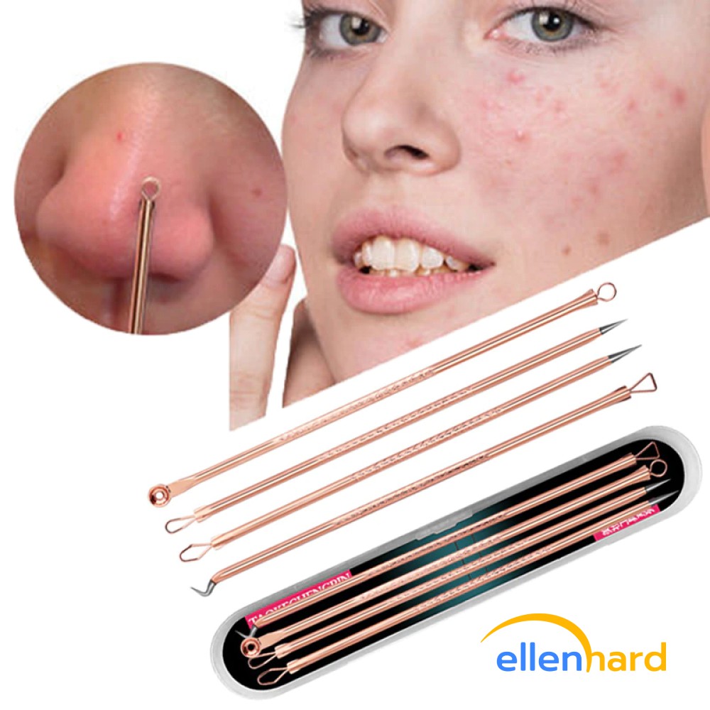 Pinset Alat Pencabut Komedo Set Pengangkat Pencetan Komedo Jerawat Blackhead Remover Kit Stainless Steel