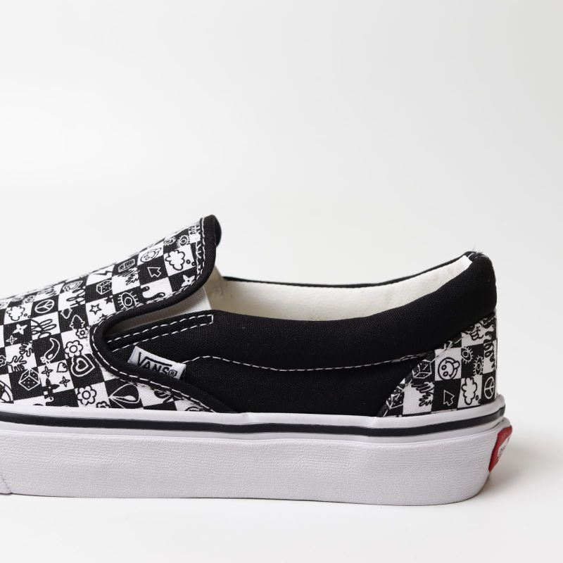 Vans Slip On Classics Doodle Checkerboard Black