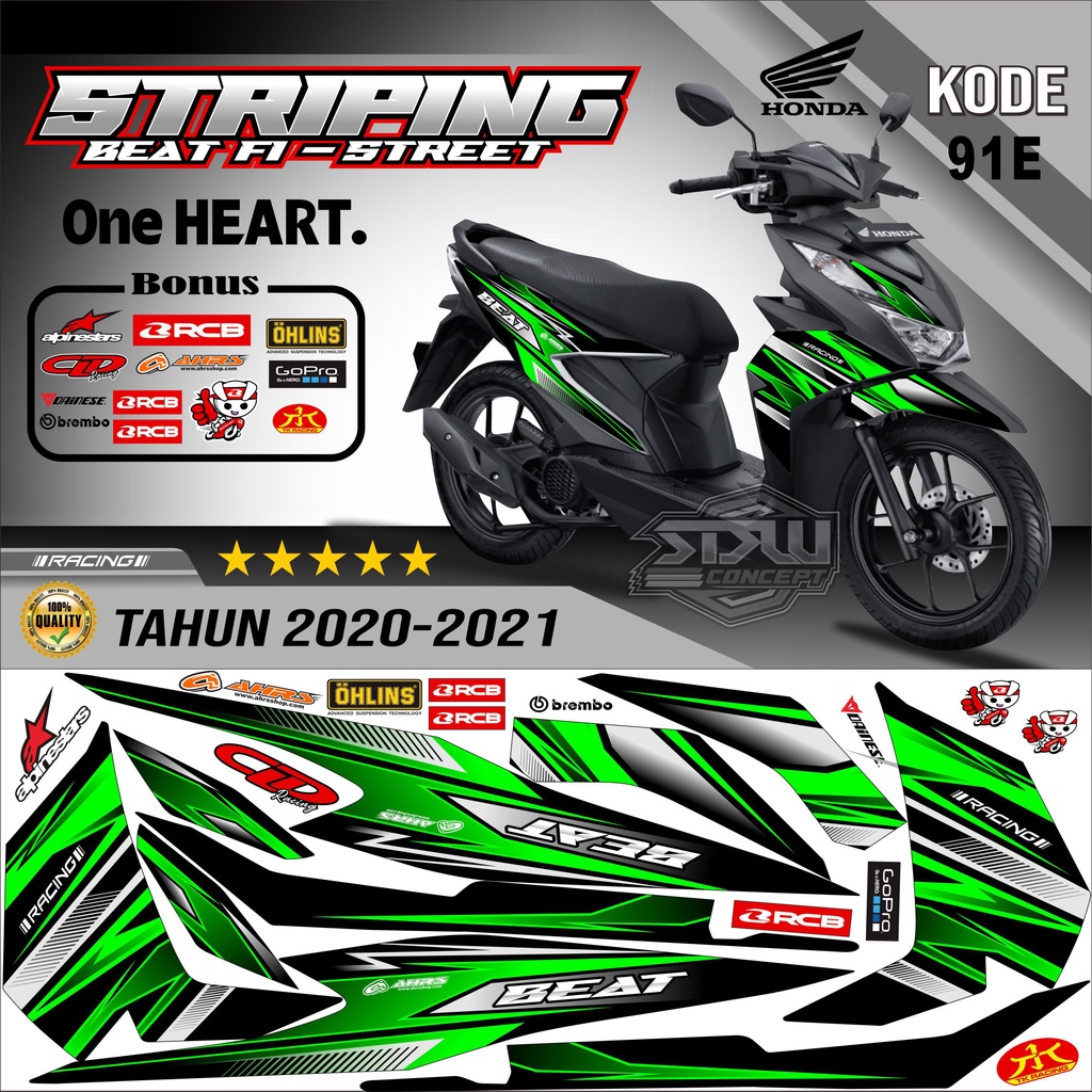 Striping Beat New Stiker Lis Motor Beat New Variasi kode 91