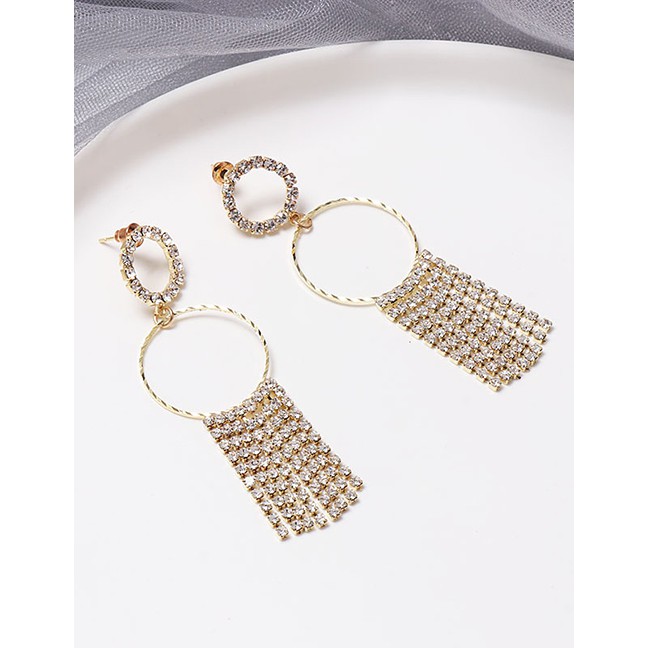 LRC Anting Tusuk Fashion Gold Tassel Earrings F46035