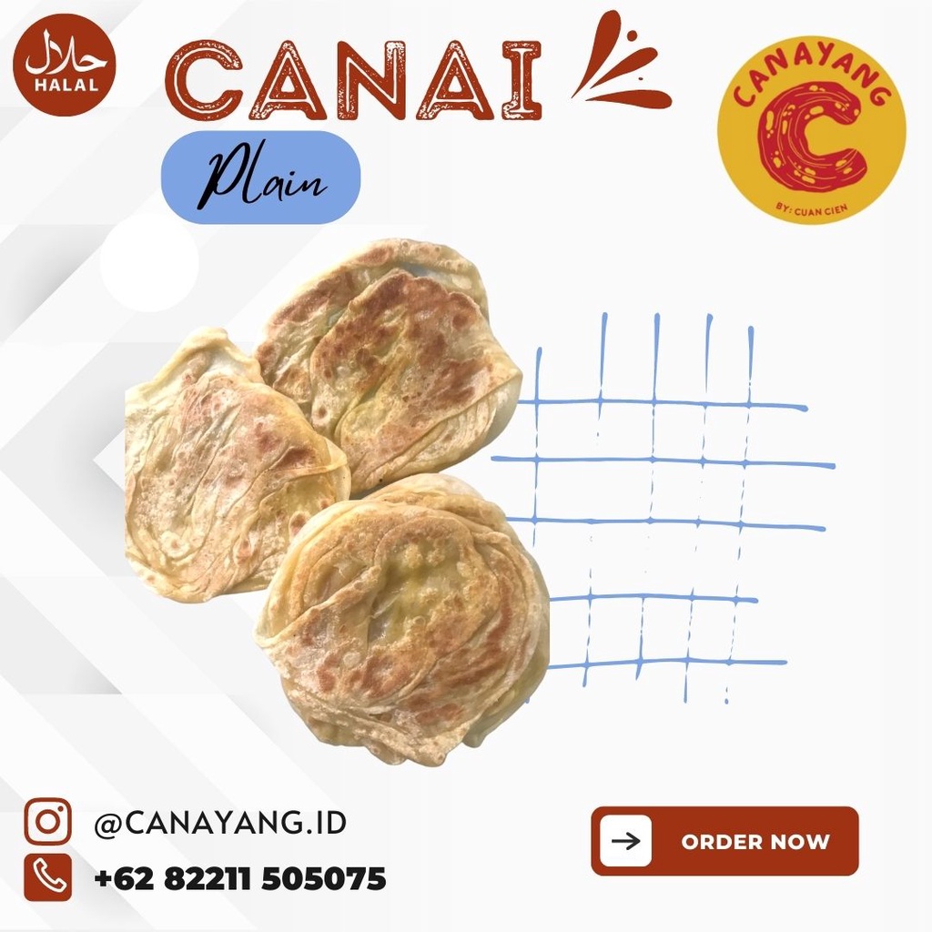 

Roti Cane / Roti Canai / Roti Maryam Frozen (5pcs) PLAIN