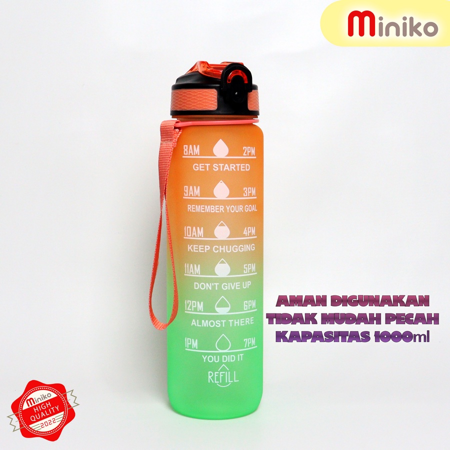 Botol Minum Viral 1 Liter - Botol Minum Motivasi 1 Liter