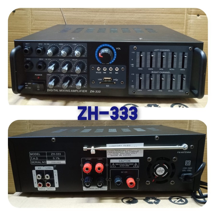 AMPLIFIER ZH 333 PROFESSIONAL DIGITAL MIXER AMPLIFIER