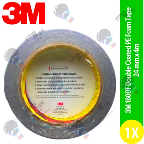 

Jualan 3M Perekat Double Tape Busa Pe Foam Tape 1600 T Putih Size 24 Mm X 4 M Berkualitas