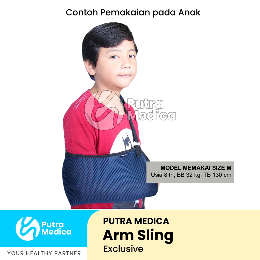 Putra Medica Arm Sling EXCLUSIVE / Penyangga Tangan Cedera / Gendongan Lengan Siku Patah Tulang