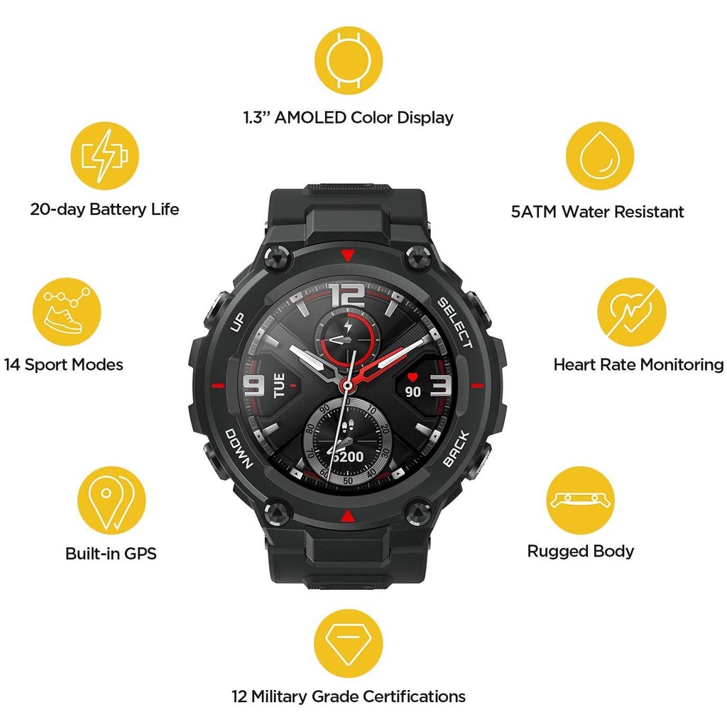 Amazfit T-rex Smartwatch AMOLED with GPS - Amazfit TREX Smart watch