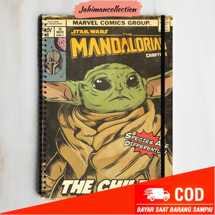 

✨ BISA COD ✨ BABY YODA Star Wars Spiral Notebook Journal Buku Tulis Catatan - A4 (Large), Plain / Polos