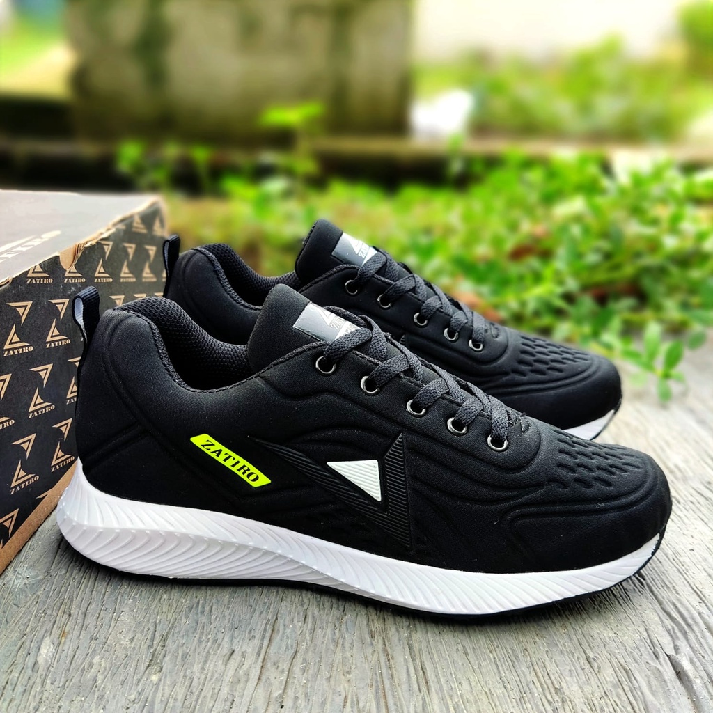 Sepatu Sneaker Style Fashion Pria Running Cowok Santai Sport Jalan Gaul Gaya Kuliah Hangout Brand Lokal Terbaru Zatiro Casual Murah