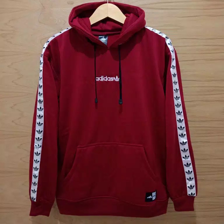 (BIG SALE)  Sweater Hoodie ADIDAS Tnt Putih Fleece Tebal