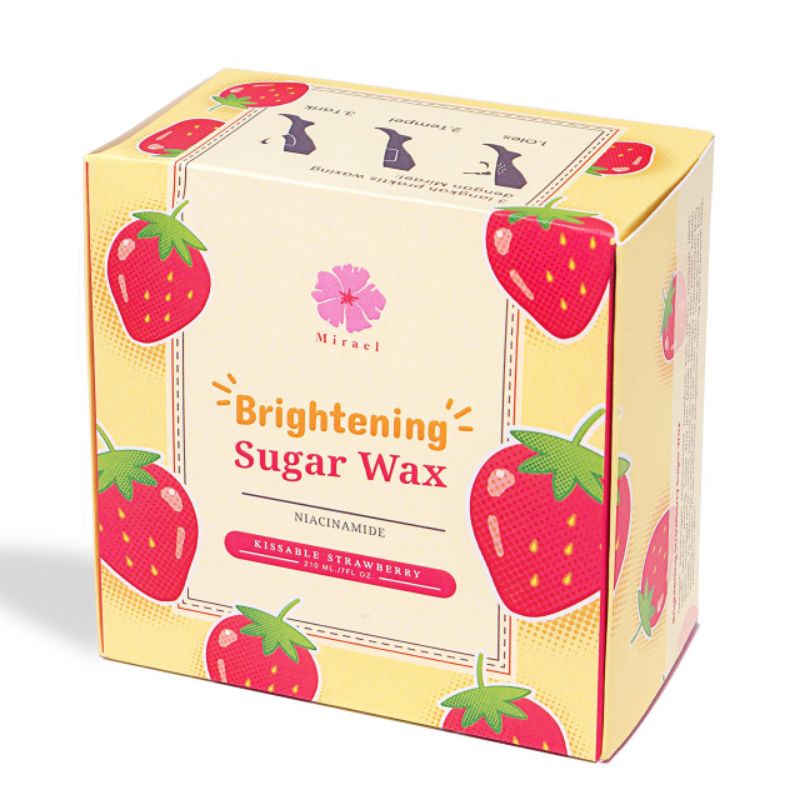 MIRAEL SUGAR WAX STRAWBERRY WAXING KIT pencabut bulu kaki tangan ketiak ketek alis