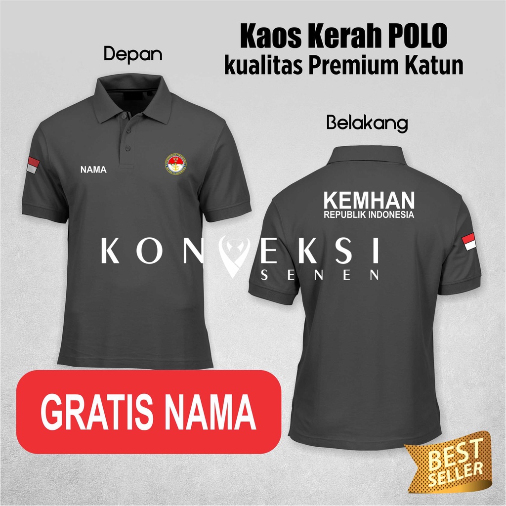 kaos kemhan | kaos polo katun | kemenhan republik indonesia