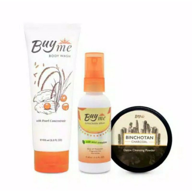 PAKET BUYME SERIES BEST SELLER TERMURAH (SUNSCREEN, BODYWASH, DAN CHARCOAL)