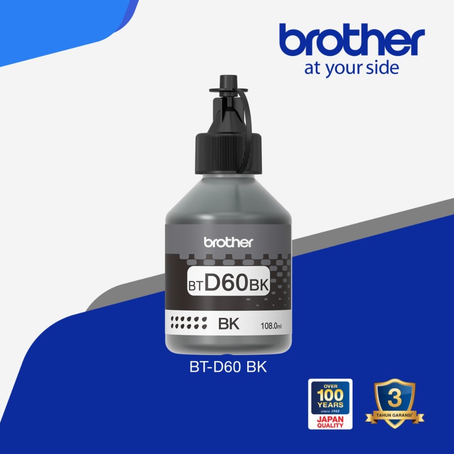 BLACK Brother INK Bottle BT-D60BK BTD60 BK 108ml Tinta Printer HITAM 100% ORIGINAL BTD60BK  FOR T300 T500W T700W T800W T220 T420W T426W T520W T720DW T820DW T920DW