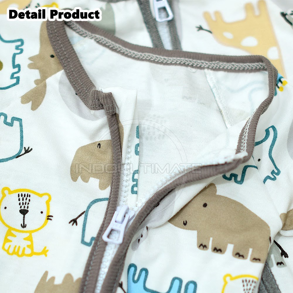 1Pcs Jumsuit Bayi NEWBORN DS-120  Jumper Bayi Baru Lahir Full Resleting ZOO SERIES BABY LEON Jumpsuit Bayi Cotton Double Knit Baby Sleepsuit Baju Tidur Bayi Pakaian Bayi Baju Harian Anak Bayi Balita-4