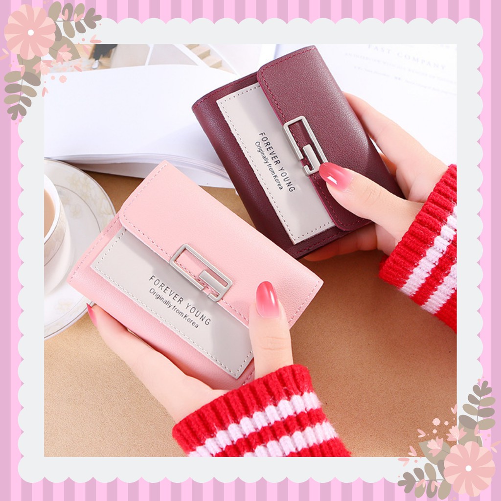 FOREVER YOUNG Dompet Mini Lipat import wanita / Dompet korea murah simple tipis kecil