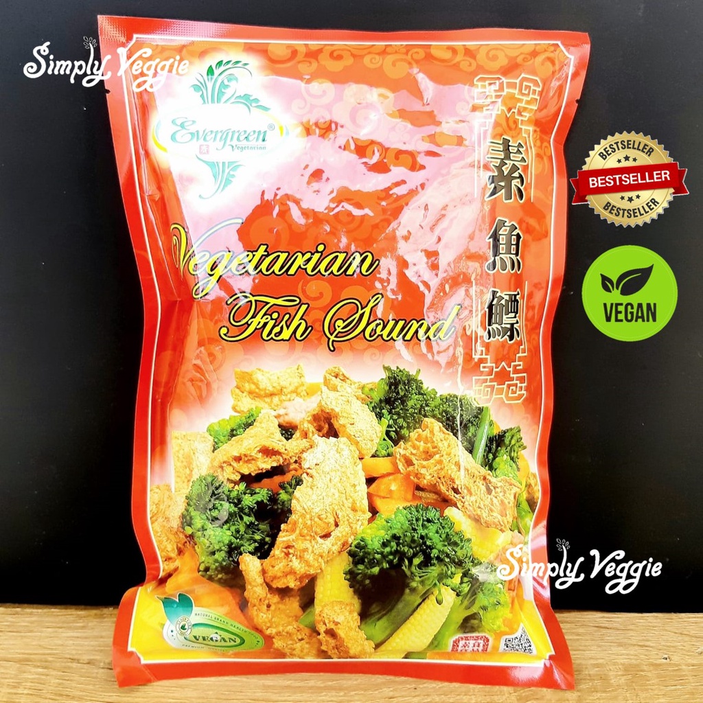 Vegetarian Fish Sound Evergreen / Su Yi Piao / Hipio / Hu Pio / Kerupuk / Krupuk Kulit Vegetarian