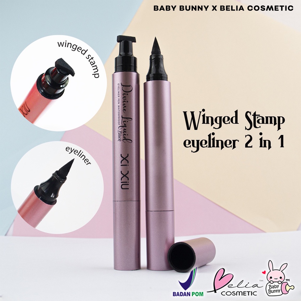 ❤ BELIA ❤ XI XIU Divine Eyeliner Stamp | 2 in1 Eyeliner | Liquid | Black | Waterproof | BPOM