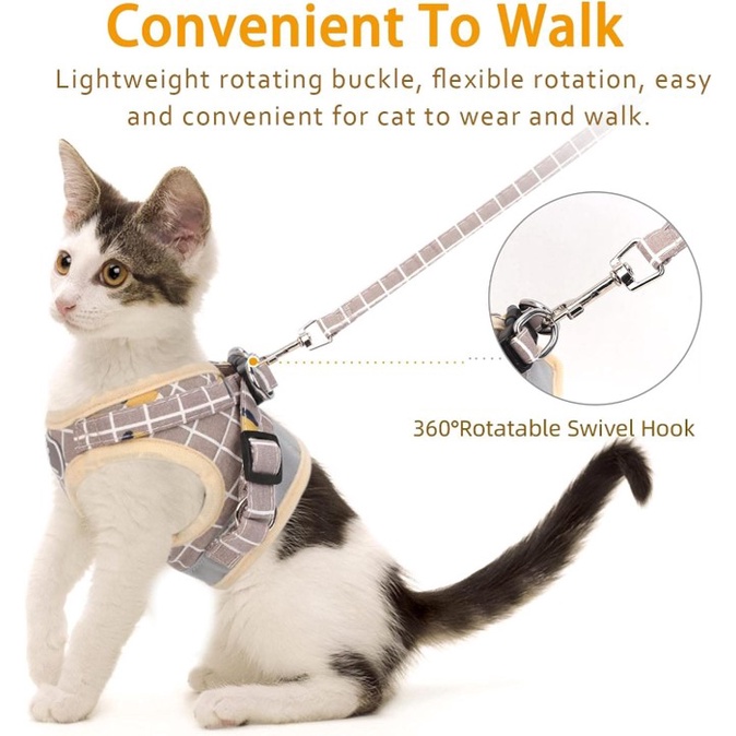 Pet Harness Rompi Kalung Tali Tuntun Baju Anjing Kucing Cat Dog Leash