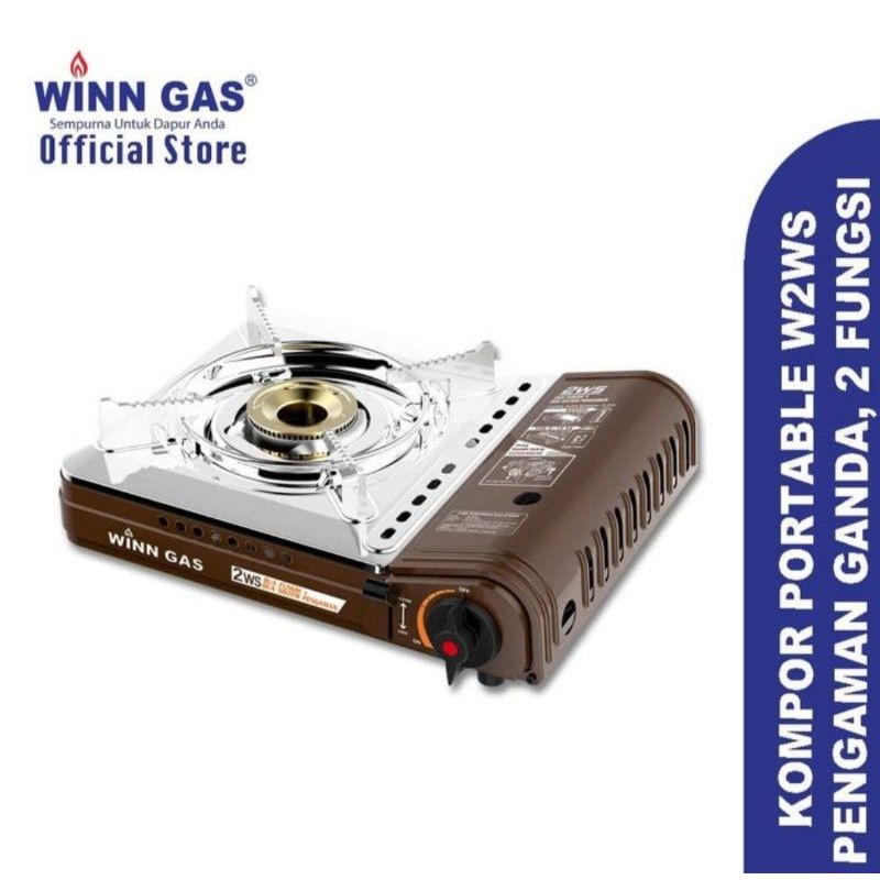 Winngas Kompor Gas Portable 2 Fungsi/  Dual Gas Double Safety Stainless W2WS