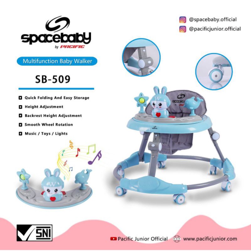 DIJAMIN TERMURAH  Baby Walker Alat Belajar Jalan Apolo SPACE BABY SB 509