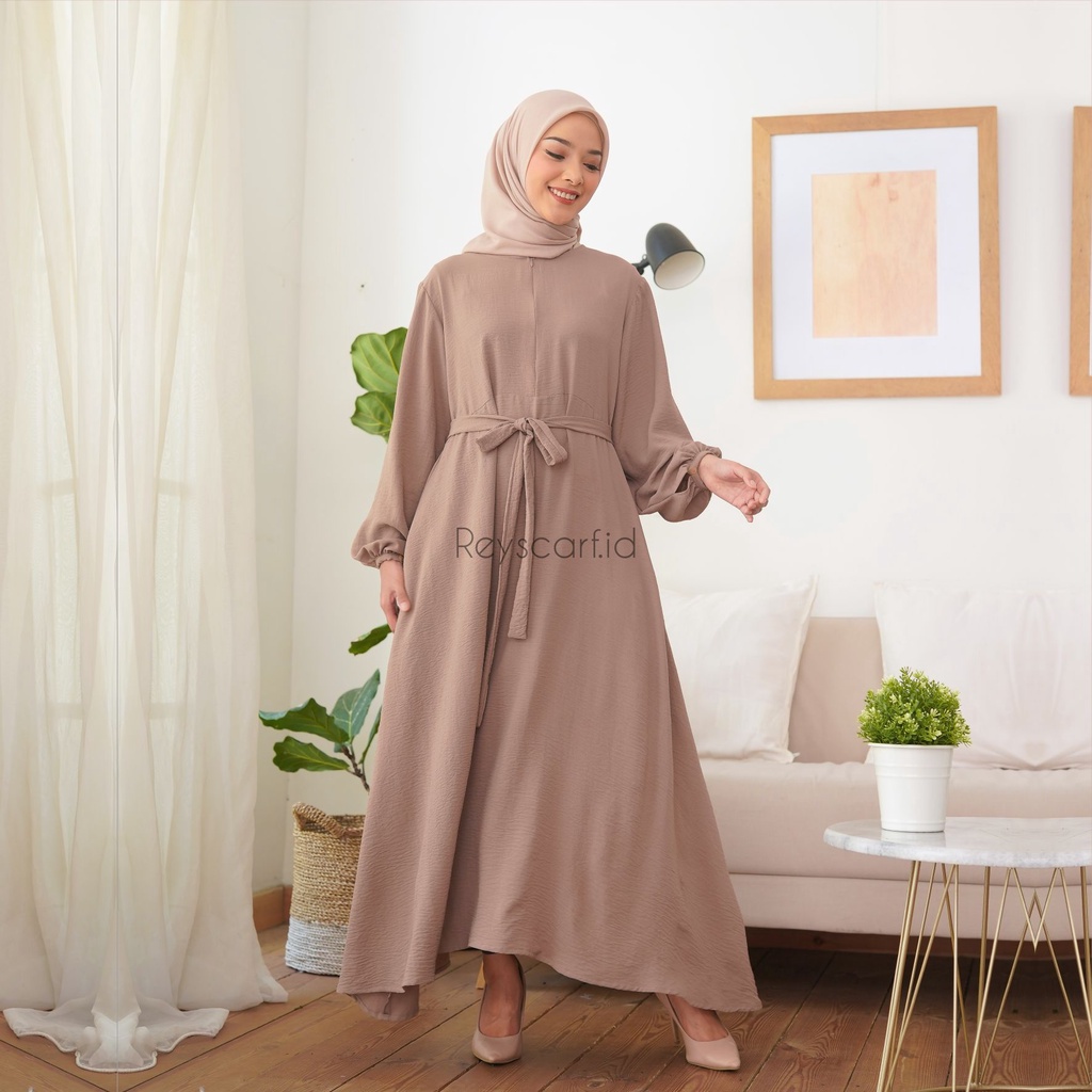 Halwah Dress By Reyscarf Gamis Dewasa Jumbo Luxury Bahan  Airflow Crinkle Premium Terbaik I Bisa COD