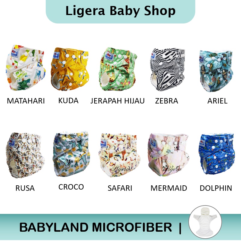 Popok Kain Clodi Kancing Babyland Original Microfiber - Pilih Motif F