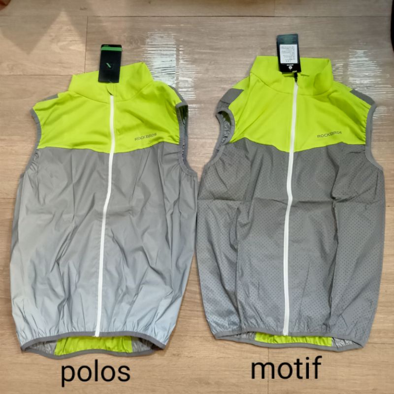 Jaket rompi sepeda Merk ROCKBSOS reflektif windproof