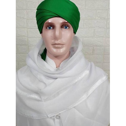 DISKON  Surban Segiempat Almas Arafat Jaguard Arifat Sorban Putih Polos Kiyai Habib [KODE BARU 387