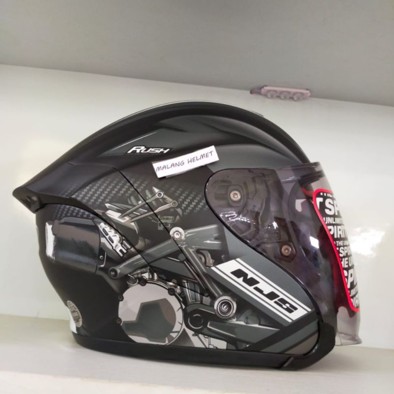 Helm NJS Kairoz Rush Silver (Ongkir Termurah 3kg)-1