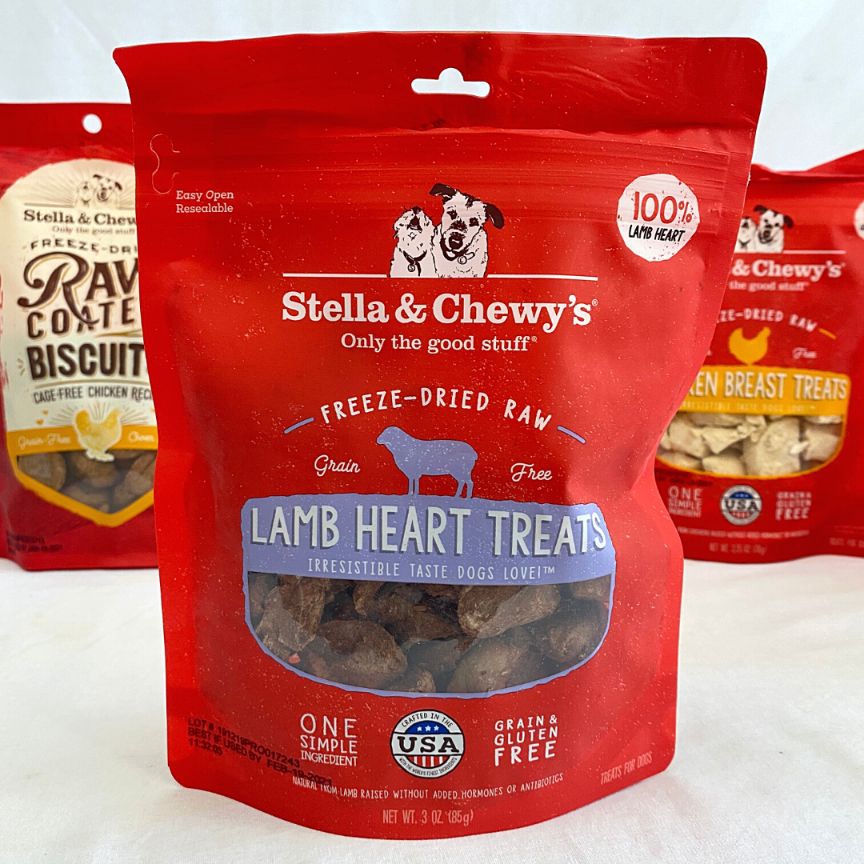 

STELLAANDCHEWYS Snack Anjing Lamb Heart Treats 85g