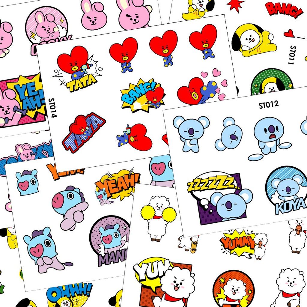  Stiker  Bt21  untuk HP  Koper Skateboard Laptop 