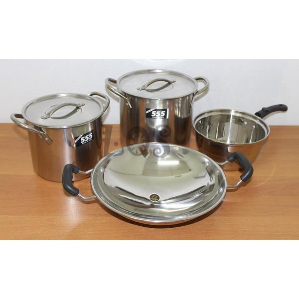  panci  satu  set  Corner set  Golden horse cookware 6pcs 