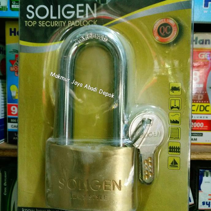 Gembok 60mm Panjang Soligen / gembok Soligen 60mm / gembok kuningan ratele992 dijamin