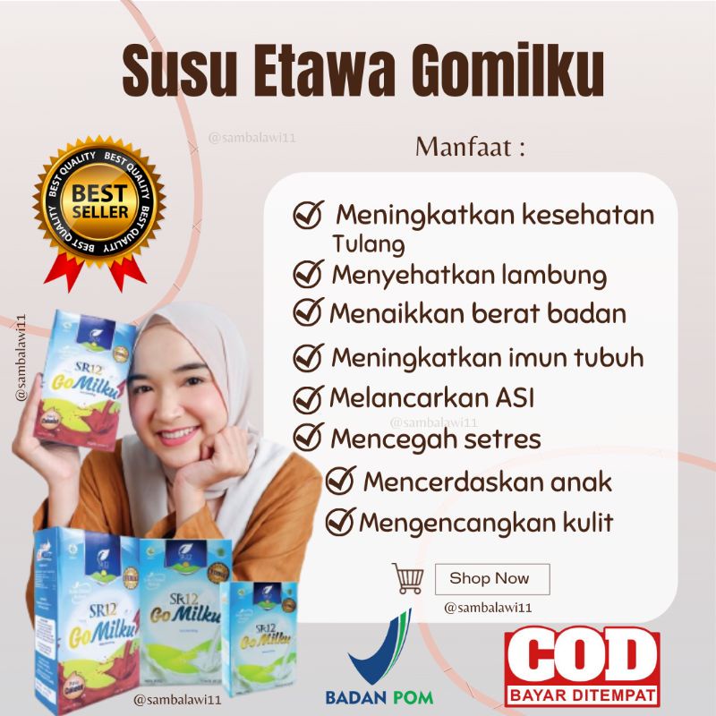

SUSU KAMBING ETAWA!!! GOMILKU SR12 NO BAU AMIS HALAL BPOM PREMIUM QUALITY