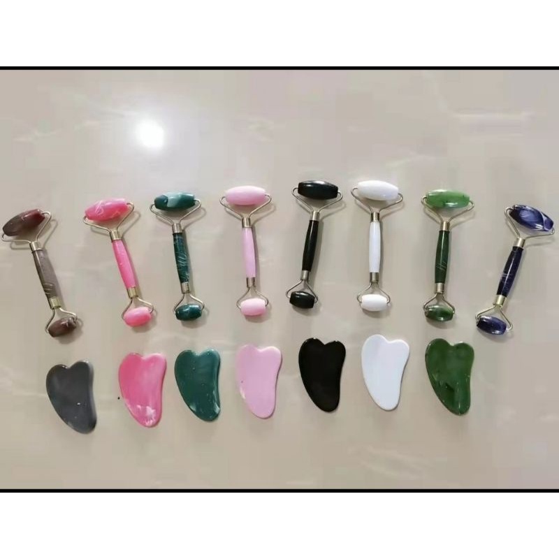 jade roller + stone batu alat pijat wajah face massage