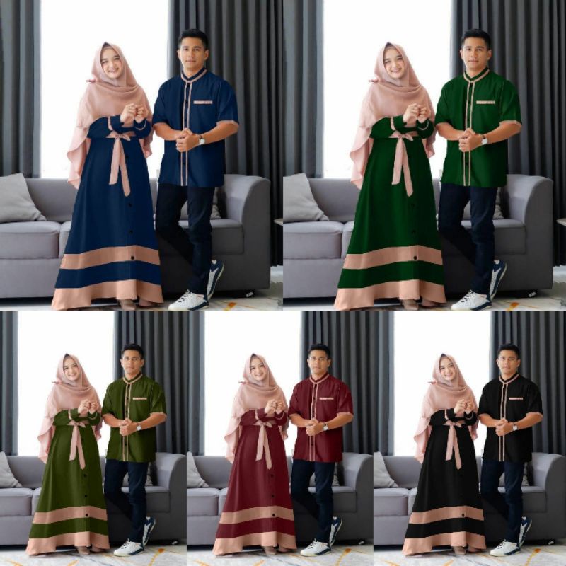CP AMEENA COUPLE GAMIS SYARI AMEENA MUSLIM MURAH COUPLE LEBARAN GAMIS PASANGAN VI