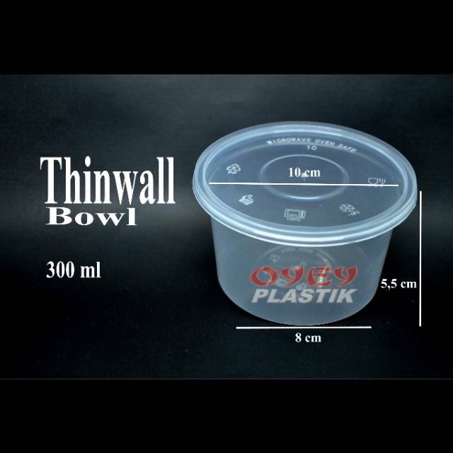  isi 25 Thinwall bowl mangkok  tahan  panas  300 ml 