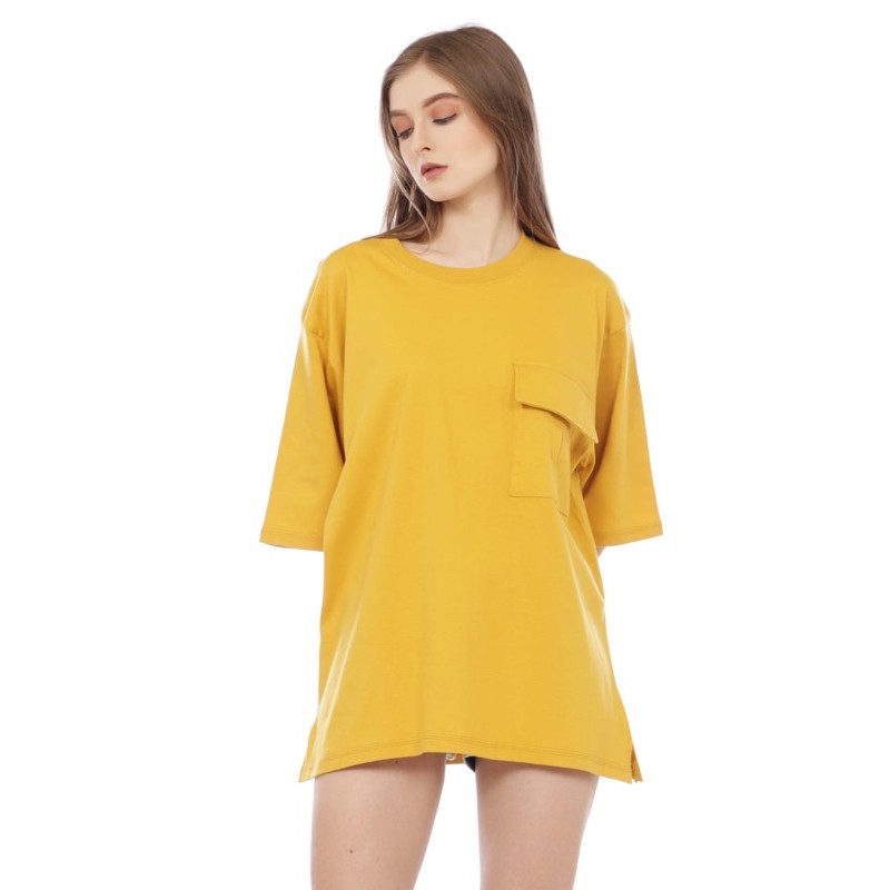 KAOS POLOS OVERSIZE COTTON COMBED 24s PRIA &amp; WANITA TSHIRT OVERSIZED POCKET PDL KOREAN STYLE KPOP